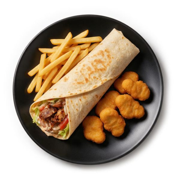 Planted Kebab mit Pommes und Nuggets (vegan)
